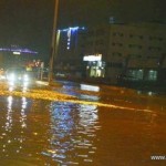 أمطار غزيرة على محافظة رفحاء والدفاع المدني يحذر