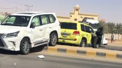 حادث مروري بين عدة سيارات بموكب أمير الرياض