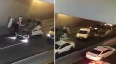 بالفيديو.. حادث مروع داخل نفق مستشفى الأمير منصور بالطائف