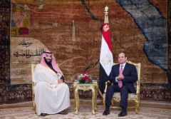 ولي العهد والرئيس المصري يؤكدان مواصلة العمل معاً من أجل التصدي للتدخلات الإقليمية