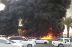 حادث تصادم يتسبب بحريق في الرياض