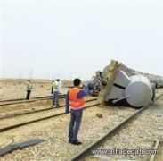 جنوح قطار بضائع في «بقيق»… ولا إصابات