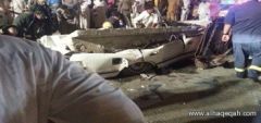 سقوط صبة خرسانية بكوبري المنصور الجديد على إحدى السيارات