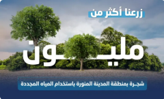 “#المياه_الوطنية” تنهي زراعة أكثر من مليون شجرة بالمدينة المنورة ضمن مبادرة السعودية الخضراء
