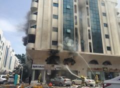 إصابة 15 بحريق مبنى سكني في أبوظبي