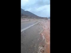 بالفيديو .. أمطار وسيول بعدد من الأودية بمنطقة تبوك صباح اليوم