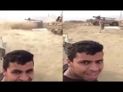 بالفيديو.. سيلفي لجندي سعودي لحظة دك الميليشيات الحوثية