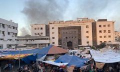 غارة إسرائيلية تدمر قسم أمراض القلب بـ #مجمع_الشفاء .. ووفاة 3 أطفال خدج بسبب انقطاع الكهرباء