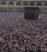 مشهد مهيب.. امتلاء صحن المطاف بالمعتمرين وزوار المسجد الحرام (فيديو)