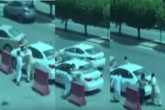 بالفيديو  : مشاجرة عنيفة بين مواطن وسائق “تاكسي”