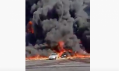 مصر .. حريق ضخم بسبب انفجار أنبوب نفط (فيديو)